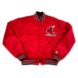 Vintage 90's St. Louis Cardinals Baseball Coaches Red Satin Starter Jacket