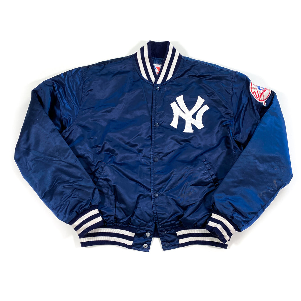 Vintage 90's New York Yankees Baseball Coaches Blue Satin Starter