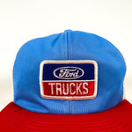Vintage 80's Ford Trucks Red White Blue Pinwheel Made in USA Trucker Hat