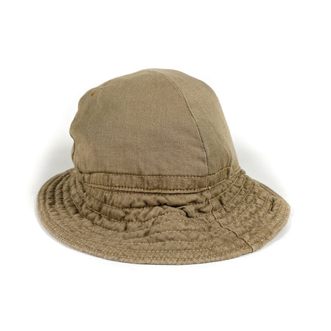 Vintage 60's Blank Beige Bucket Hat Youth Kids Fit Tan Plain 1