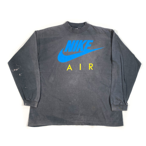 Vintage 90's Nike Air Faded Black Made in USA Longsleeve T-Shirt