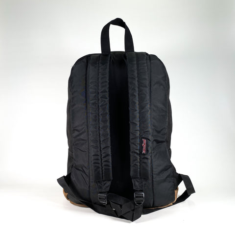 Modern Y2K Jansport Leather Bottom Black Backpack – CobbleStore Vintage