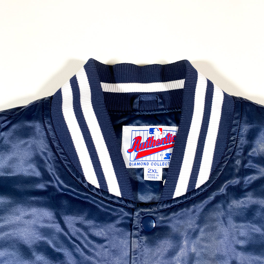 Men's Vintage 90's Starter New York NY Yankees Navy Blue Gray Puffer Jacket  Sz L