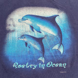 Vintage 1990's Poetry in Ocean Dolphin Animal Nature T-Shirt