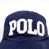 Vintage Polo Spellout Ralph Lauren Navy Blue Strapback Hat