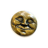 Vintage 80's Smiling Man in the Moon Brass Belt Buckle