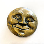 Vintage 80's Smiling Man in the Moon Brass Belt Buckle