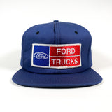 Vintage 80's Ford Trucks Patch Foam USA Made Blue Trucker Hat