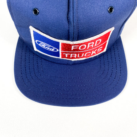 Vintage 80's Ford Trucks Patch Foam USA Made Blue Trucker Hat