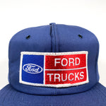 Vintage 80's Ford Trucks Patch Foam USA Made Blue Trucker Hat