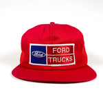 Vintage 80's Ford Trucks Patch Foam USA Made Red Trucker Hat