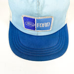 Vintage 80's Ford Patch Blue Pinwheel USA Made Snapback Trucker Hat