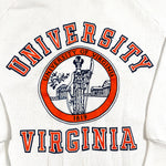 Vintage 80's UVA Virginia Cavaliers Raglan White Crewneck Sweatshirt