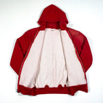 Vintage 60's Blank Red Zip Thermal Lined Made in USA Hoodie