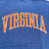 Vintage 80's UVA Virginia Cavaliers Flocked Medallion Hoodie