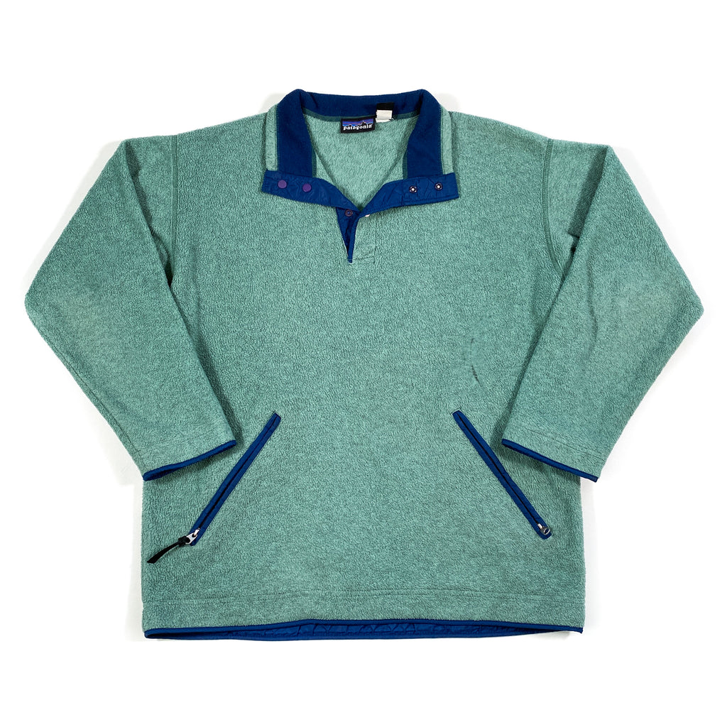 Vintage 90's Patagonia Fleece Snap T Green USA Made 21040