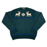Vintage 90's Polo Ralph Lauren Winter Christmas Green Wool Sweater