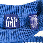 Vintage 90's GAP Heavy Striped Blue White Knit Sweater