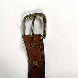 Vintage 80's Tooled Brown Leather USA Made Belt