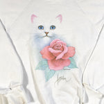 Vintage 1991 Cat Rose Crewneck Sweatshirt