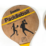 Vintage 80's Franklin Wooden Paddleball Paddle Set