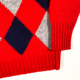 Vintage 70's Deans of Scotland Shetland Wool Argyle Hand Knit Sweater