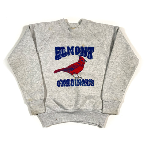 Vintage 90's Elmont Cardinals Kids Youth Heather Grey Sweatshirt
