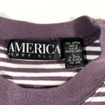 Vintage 90's Perry Ellis America Striped Blank Ringer Minimal T-Shirt