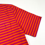 Vintage 90's Lands End Pink Orange Striped USA Made Pocket T-Shirt