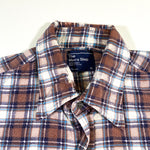 Vintage 80's JCPenney Men's Shop Brown Flannel Button Down Shirt