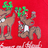 Vintage 80's Drunk Reindeer Christmas Crewneck Sweatshirt
