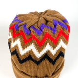 Vintage 70's Liz Sinclair Striped Knit Cuff Brown Beanie