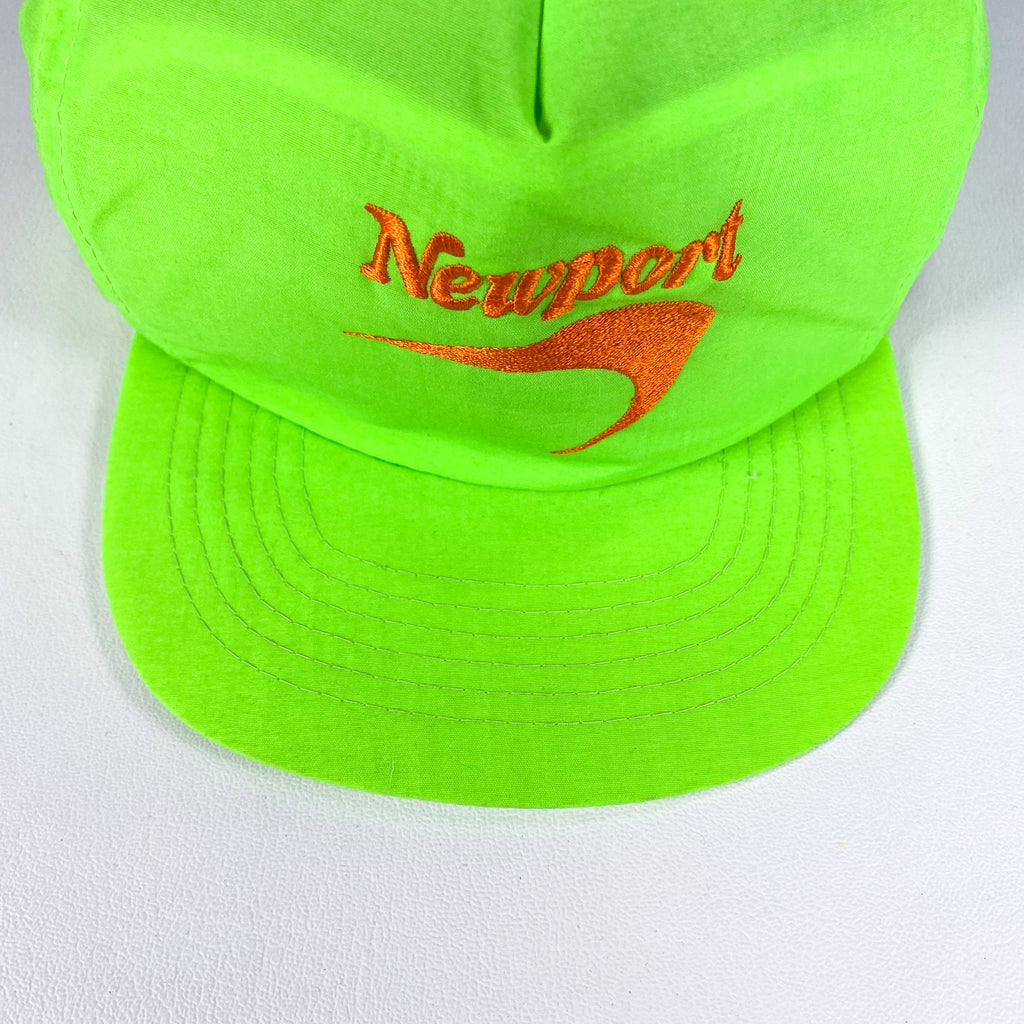 Vintage 90's Newport Cigarettes Tobacco Neon Green Snapback Hat