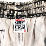 Vintage 80's Vision Street Wear Elastic Graphitti Stencil Print Skate Shorts