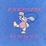 Vintage 80's Excercise for Fun Bunny Rabbit Workout Crewneck Sweatshirt