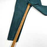 Vintage 80's Lee Women's Forest Green Denim High Waisted Jeans