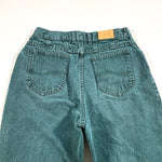 Vintage 80's Lee Women's Forest Green Denim High Waisted Jeans