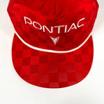 Vintage 90's Pontiac Red Checkerboard Made in USA Rope Hat