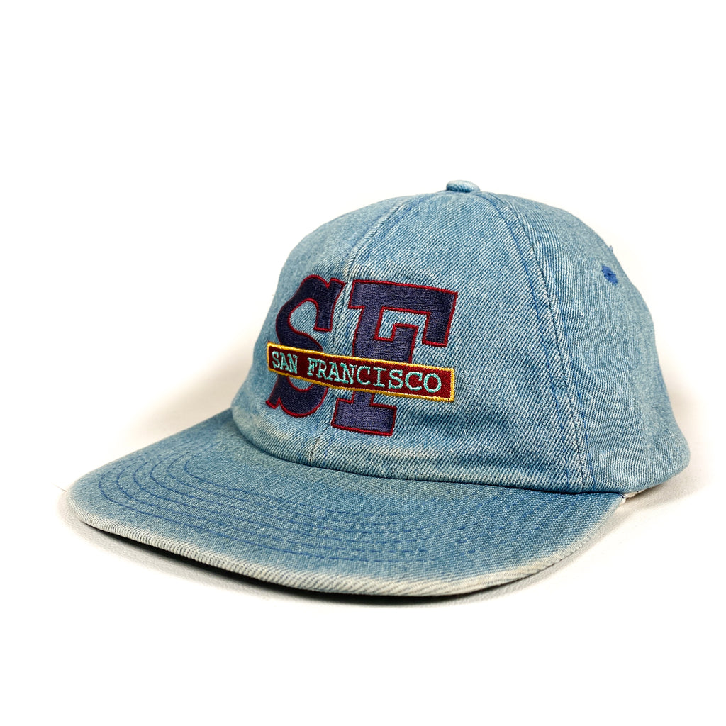 Vintage 90's San Francisco Souvenir SF Tourist Denim Strapback Hat
