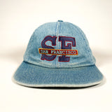 Vintage 90's San Francisco Souvenir SF Tourist Denim Strapback Hat