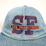 Vintage 90's San Francisco Souvenir SF Tourist Denim Strapback Hat