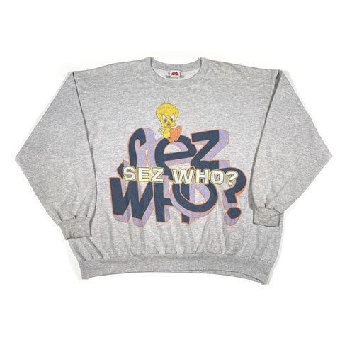 Vintage 1997 Tweety Bird Sez Who? Crewneck Sweatshirt