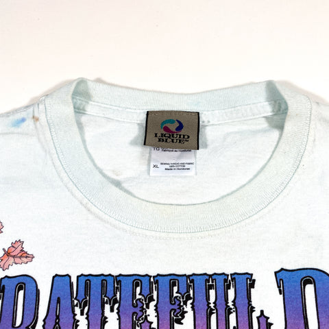 Vintage 90s Grateful Dead Band T-shirt Liquid Blue Tie Dye Ski 