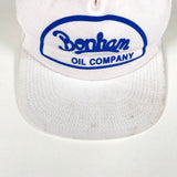 Vintage 80's Bonham Oil Company White Made in USA Trucker Hat