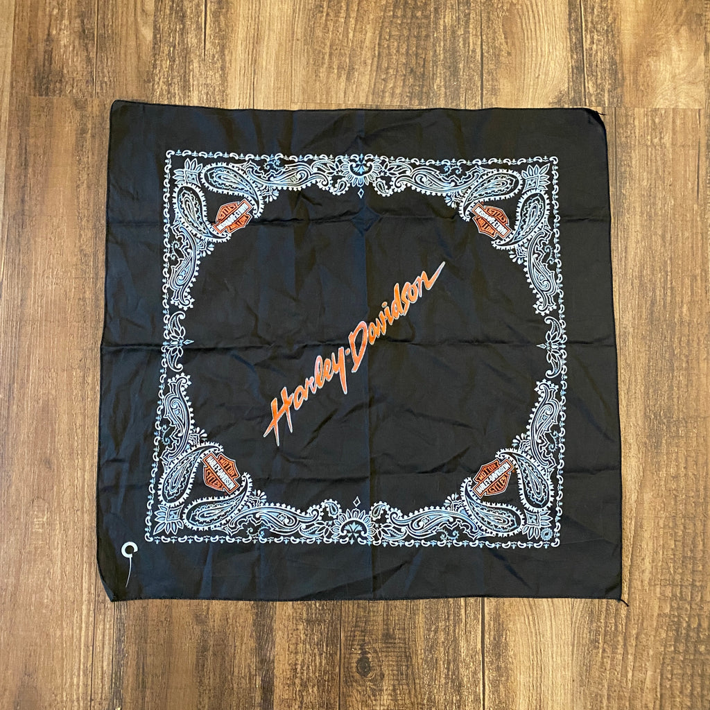 Vintage Harley Davidson Bandana 80s Breed Never Dies BUFFALO Made In USA FLAG Vintage Harley Davidson Bandana 80s Breed Never Dies BUFFALO Made In USA FLAG