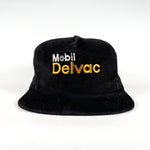 Vintage 80's Mobil Delvac Diesel Engine Oil Corduroy USA Made Hat