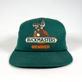 Vintage 90's Buckmaster Member Green Made in USA Snapback Hat