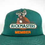 Vintage 90's Buckmaster Member Green Made in USA Snapback Hat