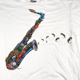 Vintage 1995 Seahorse Saxofone Animal Wrap T-Shirt