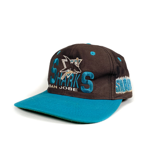 Vintage 90's San Jose Sharks NHL Ice Hockey Front Row Snapback Hat